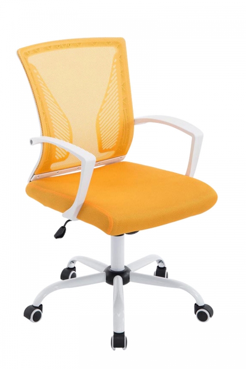 Kancelářská židle Tracy, podnož bílá - Žlutá