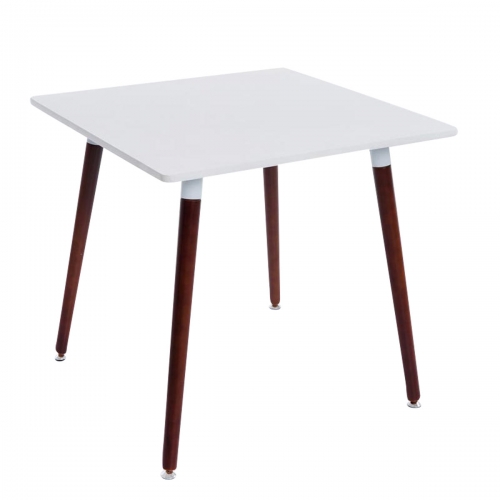 Jídelní stůl Bent, nohy tmavě hnědé ~ v75 x 80 x 80 cm - Bílá