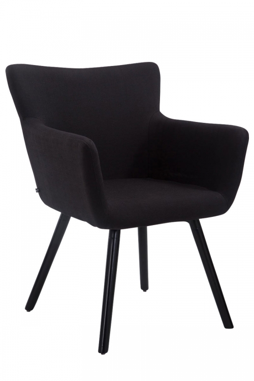 Židle Antwerp s opěrkami ~ látka, nohy černé - Černá
