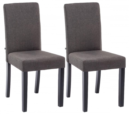 Jídelní židle Inn (SET 2 ks) ~ látka, nohy černé - Tmavě šedá