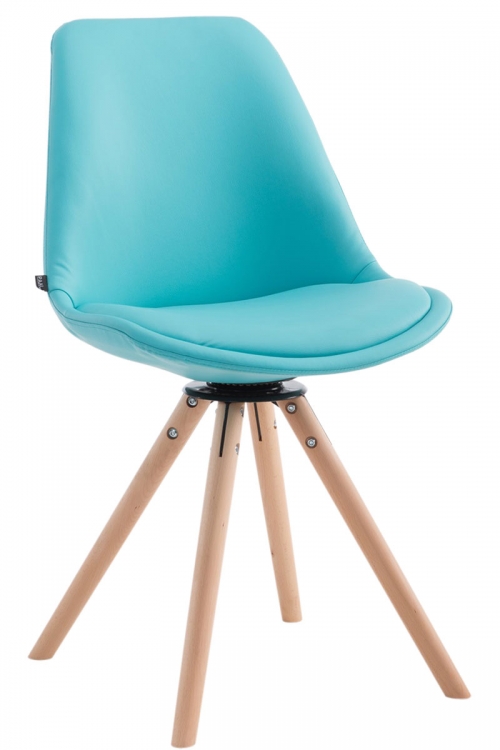 Otočná jídelní židle Calais, nohy round natura - Modrá