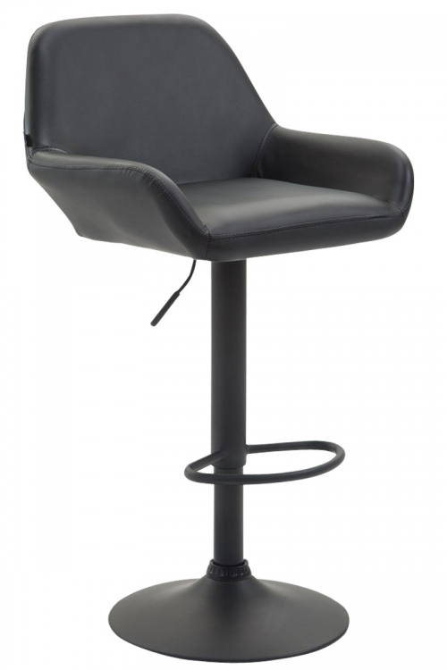 Barová stolička Braga ~ koženka, černá podnož - Černá