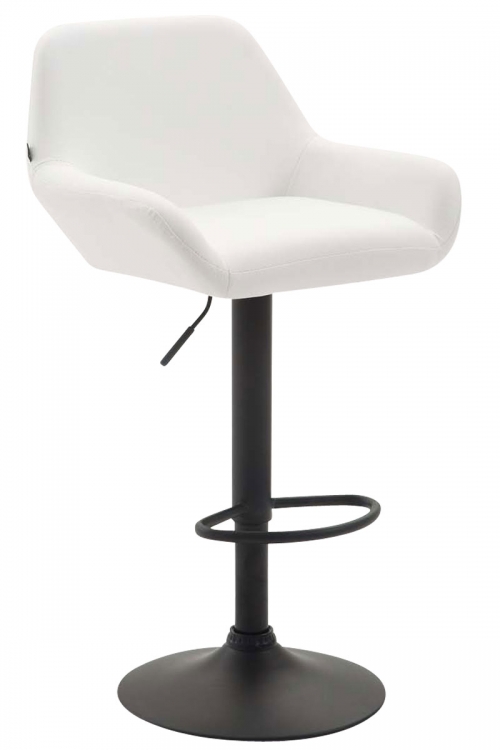 Barová stolička Braga ~ koženka, černá podnož - Bílá