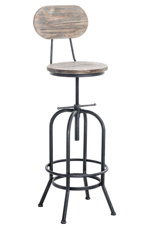 Bistro barová židle v industriálním stylu Bino - Stříbrná