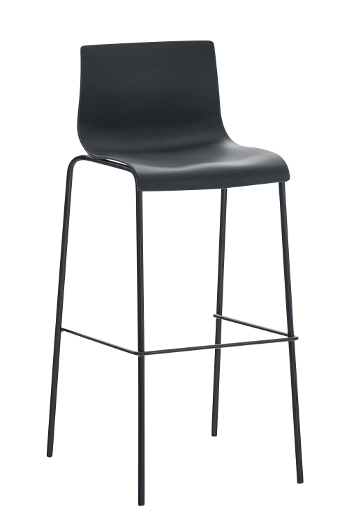 Barová židle Hoover ~ plast, kovové nohy černé - Černá