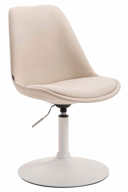 Židle Maverick W - látka, podnož kov bílá matná - Krémová