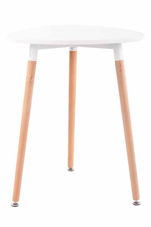 Kuchyňský stůl dřevěný Abenra 60 natura / bílá ~ v75 x Ø60 cm