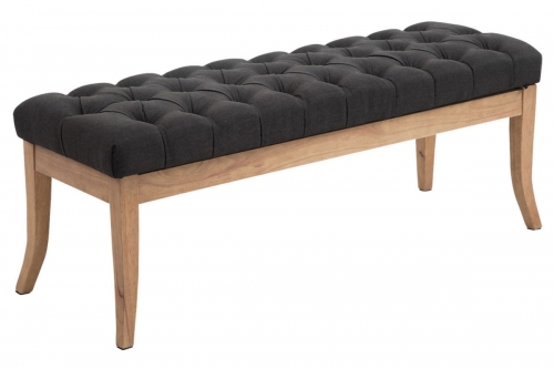 Lavice Ramses 120 - látka, nohy antik světlé - Tmavě šedá