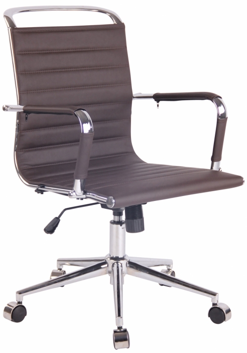 Kancelářská židle Barton ~ koženka - Tmavě hnědá
