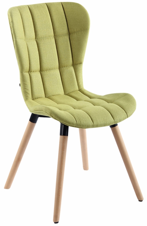 Jídelní židle Odda ~ látka, dřevěné nohy natura - Zelená