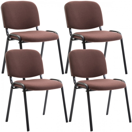 4x Stohovatelná konferenční židle Ken látka - Hnědá