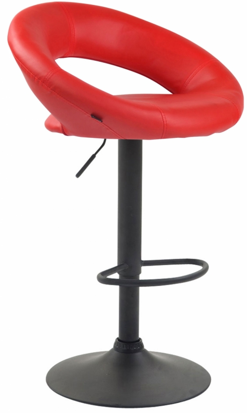 Barová židle Olinda - koženka, černý rám - červená