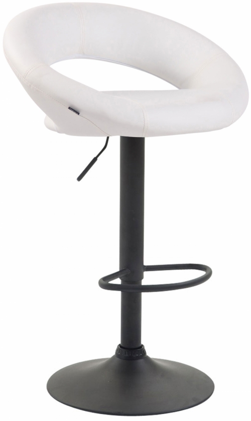 Barová židle Olinda - koženka, černý rám - bílá