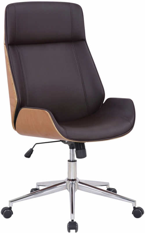 Kancelářská židle Varel ~ dřevo natura - Hnědá
