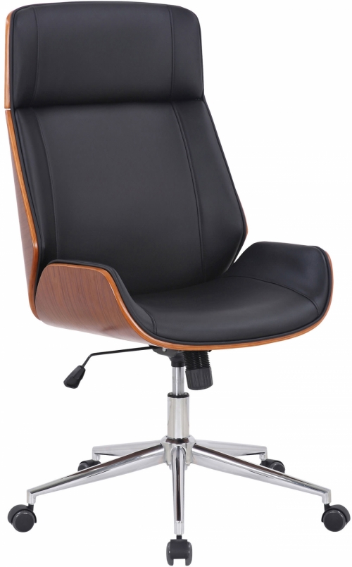 Kancelářská židle Varel ~ dřevo ořech - Černá