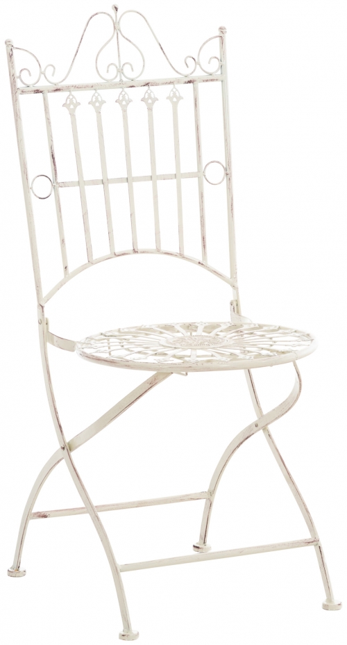 Kovová židle Sadao - Krémová antik
