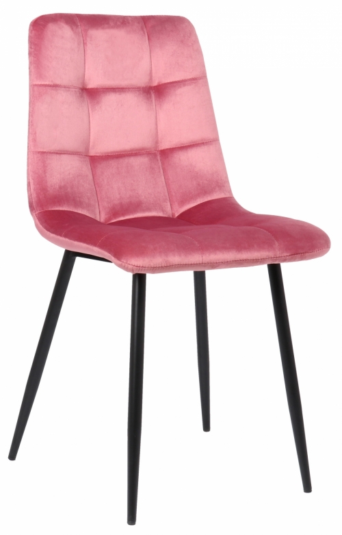 Jídelní židle Tilde ~ samet, kovové nohy černé - Ružová