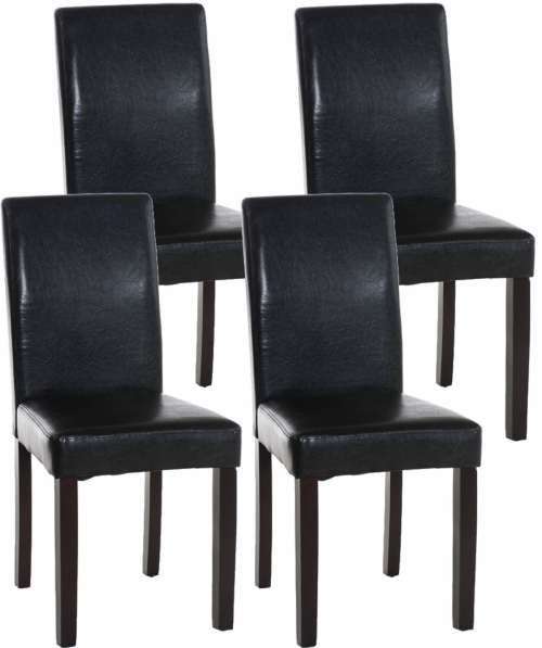 Jídelní židle Inn, nohy tmavě hnědé (SET 4 ks) - Černá