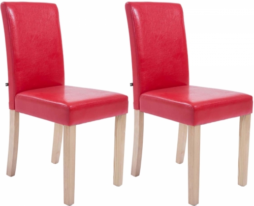 Jídelní židle Inn, nohy natura (SET 2 ks) - Červená