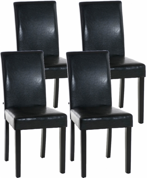 Jídelní židle Inn, nohy černé (SET 4 ks) - Černá