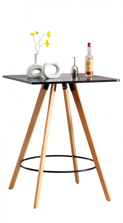 Barový stůl Nerja natura, hranatý ~ v105 x 80 x 80 cm - Černá