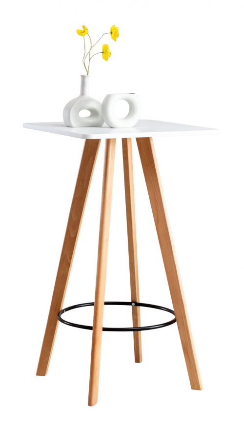 Barový stůl Mijas natura, hranatý ~ v105 x 60 x 60 cm - Bílá