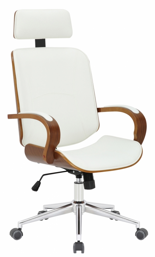 Kancelářská Židle Dayton ~ dřevo ořech - Bílá
