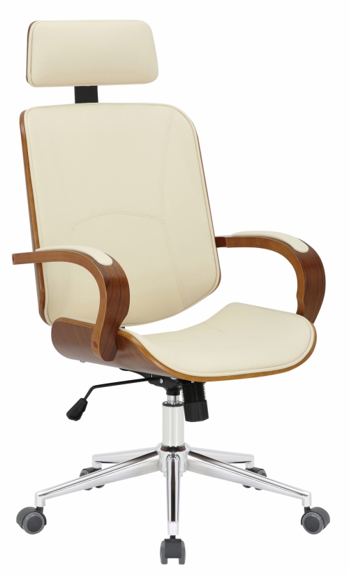 Kancelářská Židle Dayton ~ dřevo ořech - Krémová