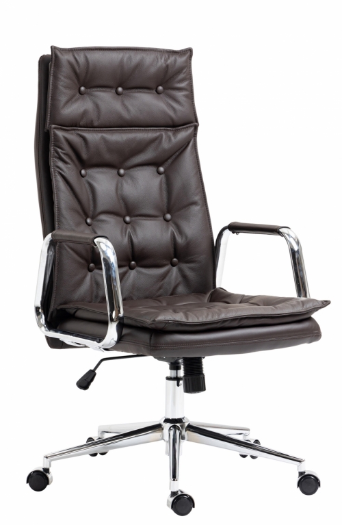 Kancelářská židle Sotira - kůže - Hnědá