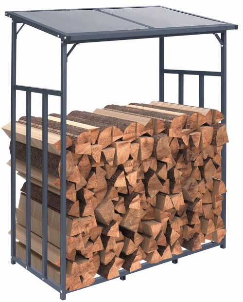 Přístřešek na palivové dřevo Ruston L ~ 130x70x185 cm, kov antracit