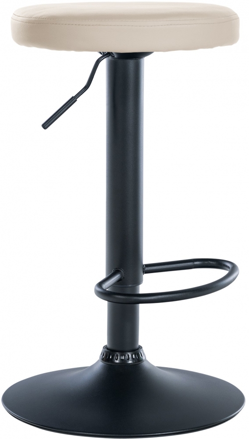 Barová židle Ponte - koženka, černý rám - Krémová