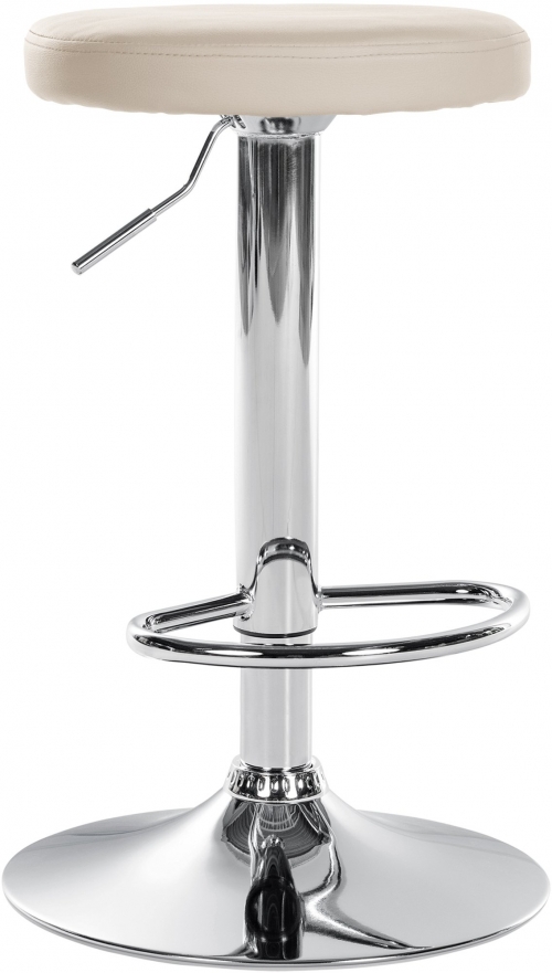 Barová židle Ponte - koženka, chrom rám - Krémová