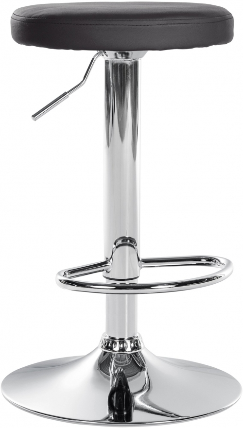 Barová židle Ponte - koženka, chrom rám - Černá