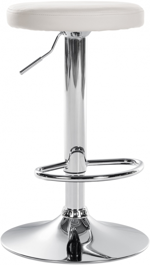 Barová židle Ponte - koženka, chrom rám - Bílá