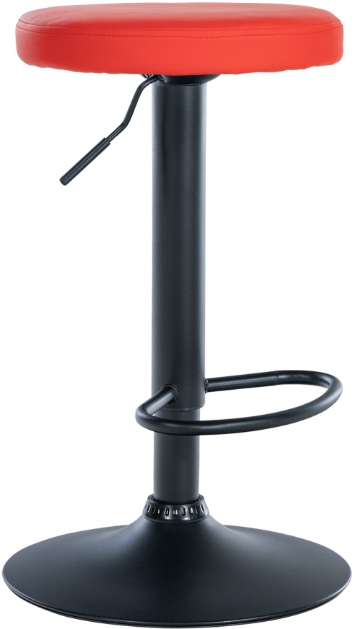 Barová židle Ponte - koženka, černý rám - Červená