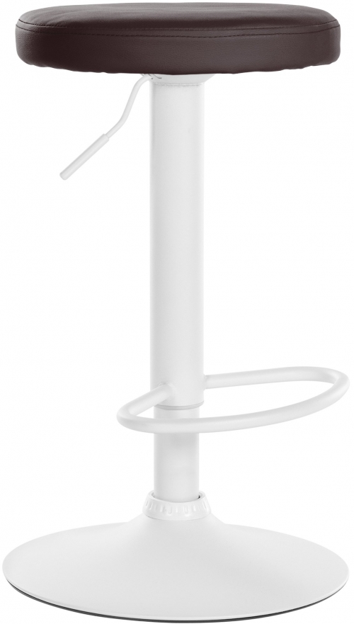 Barová židle Ponte - koženka, bílý rám - Hnědá