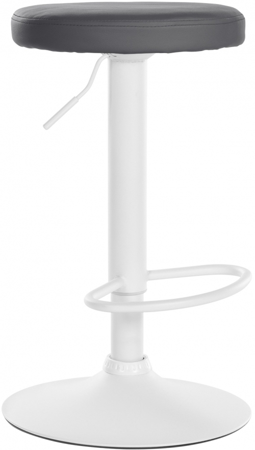 Barová židle Ponte - koženka, bílý rám - Šedá