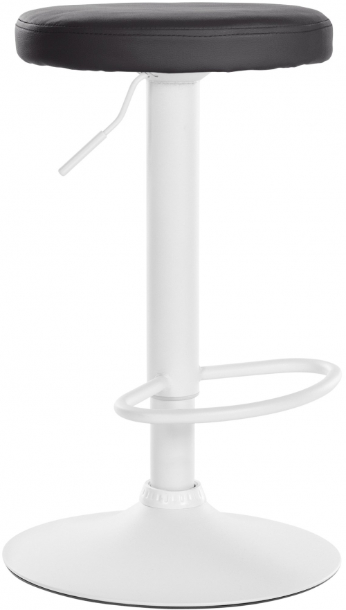 Barová židle Ponte - koženka, bílý rám - Černá