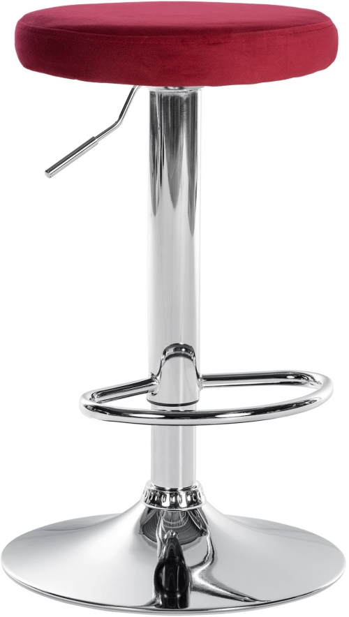 Barová židle Ponte - samet, chrom rám - Červená