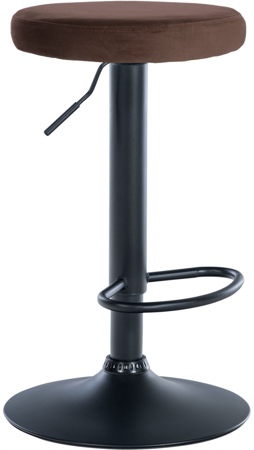 Barová židle Ponte - samet, černý rám - Hnědá