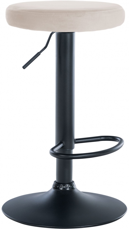 Barová židle Ponte - samet, černý rám - Krémová