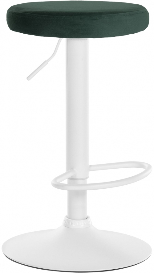 Barová židle Ponte - samet, bílý rám - Zelená