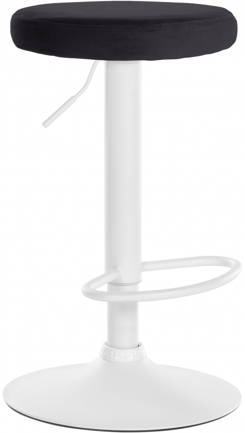 Barová židle Ponte - samet, bílý rám - Černá