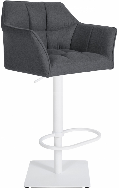 Barová židle Damaso W - filc, bílý rám - Šedá