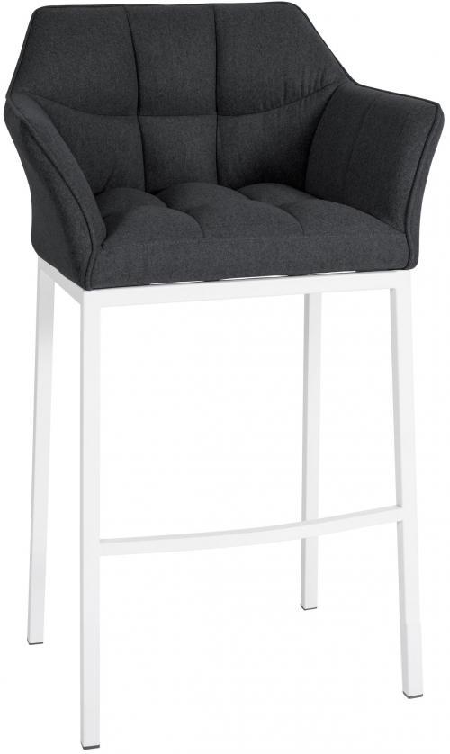 Barová židle Damaso W - filc, bílý 4-nohý rám - Antracit