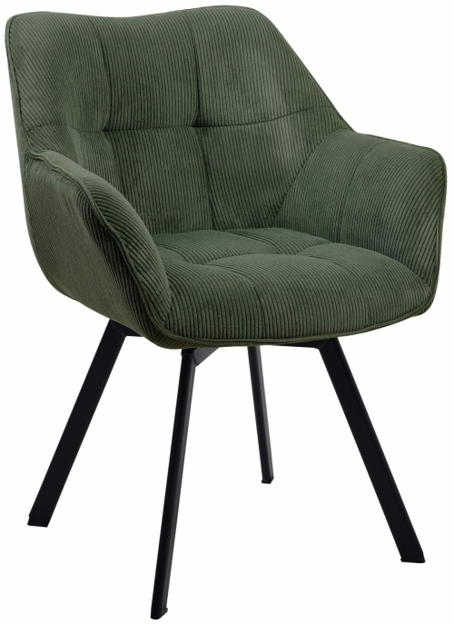 Jídelní židle Jordi Cord - zelená
