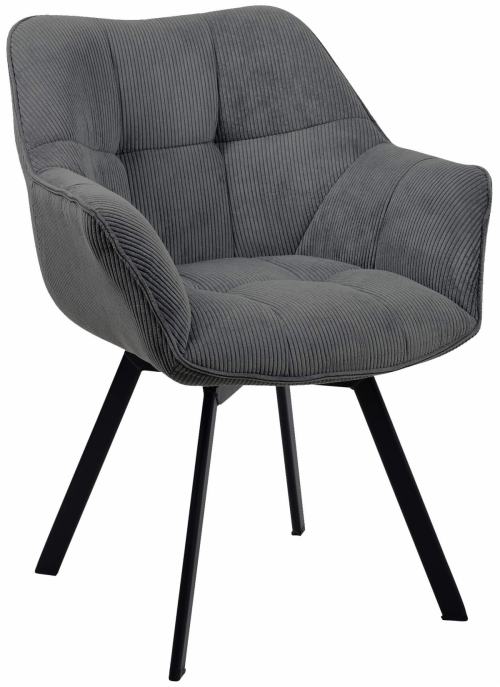 Jídelní židle Jordi Cord - tmavě šedá