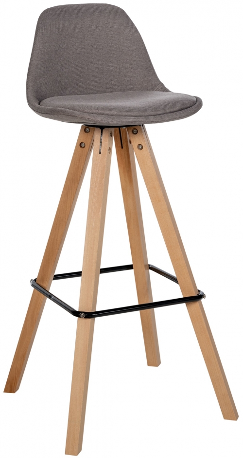 Barová židle Corbin Square - látka, natura rám - taupe