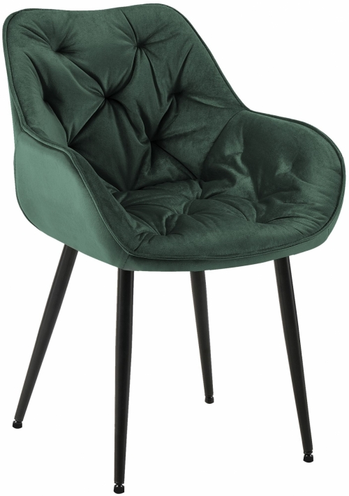 Židle Tanna - samet - Zelená