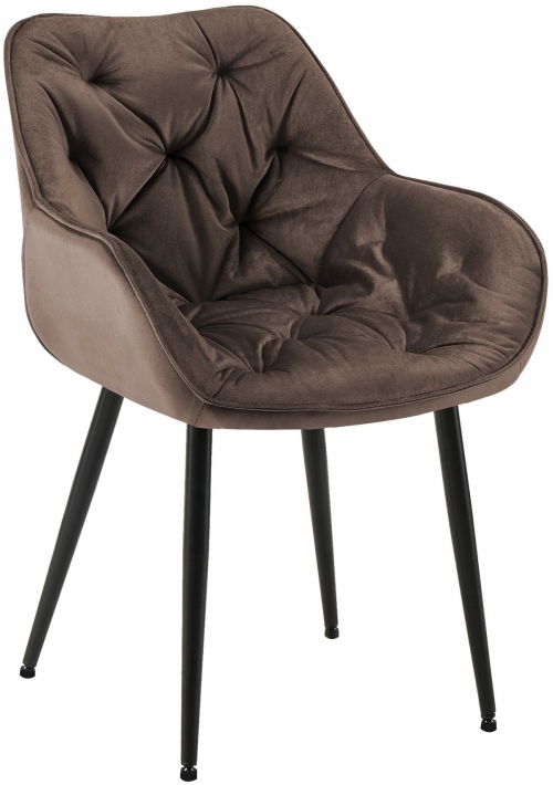 Židle Tanna - samet - Hnědá
